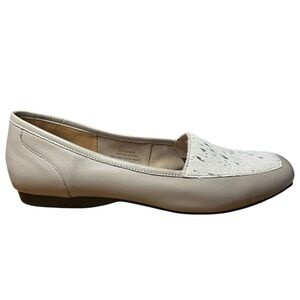 ARRAY Haircalf Metallic Speckle Square Toe Loafers Flats Size 9N, neutral, chic